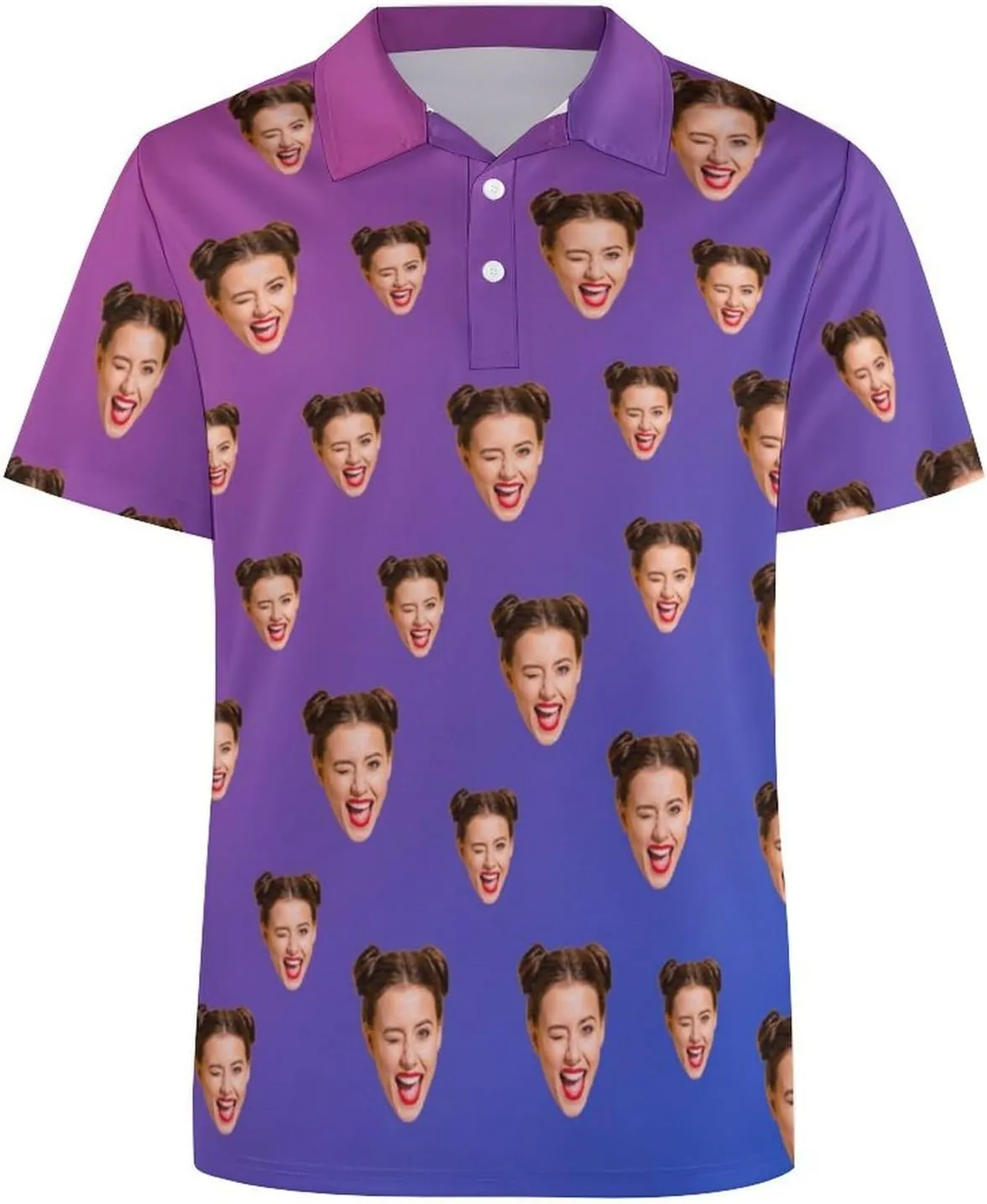Custom Polo Shirts for Men Personalized Face Golf Shirts Men's Funny Customized Logo Photo Bowling Polo Shirt for Him