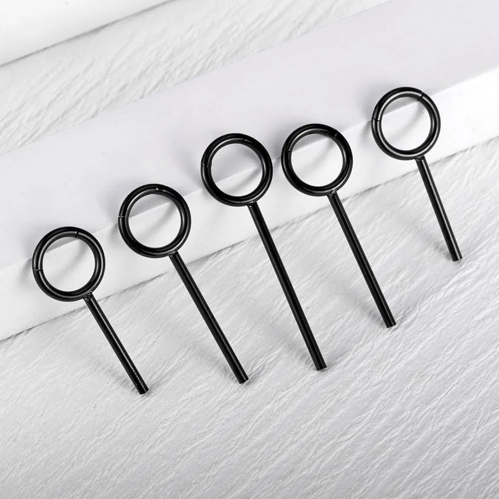 DOEARKO 10 PCS/5 PCS Ear Gauges Ear Cuff Stainless Steel Ear Clip Earrings Fake Cartilage Piercing Women Nose Rings Helix Cartilage Hoop Segment