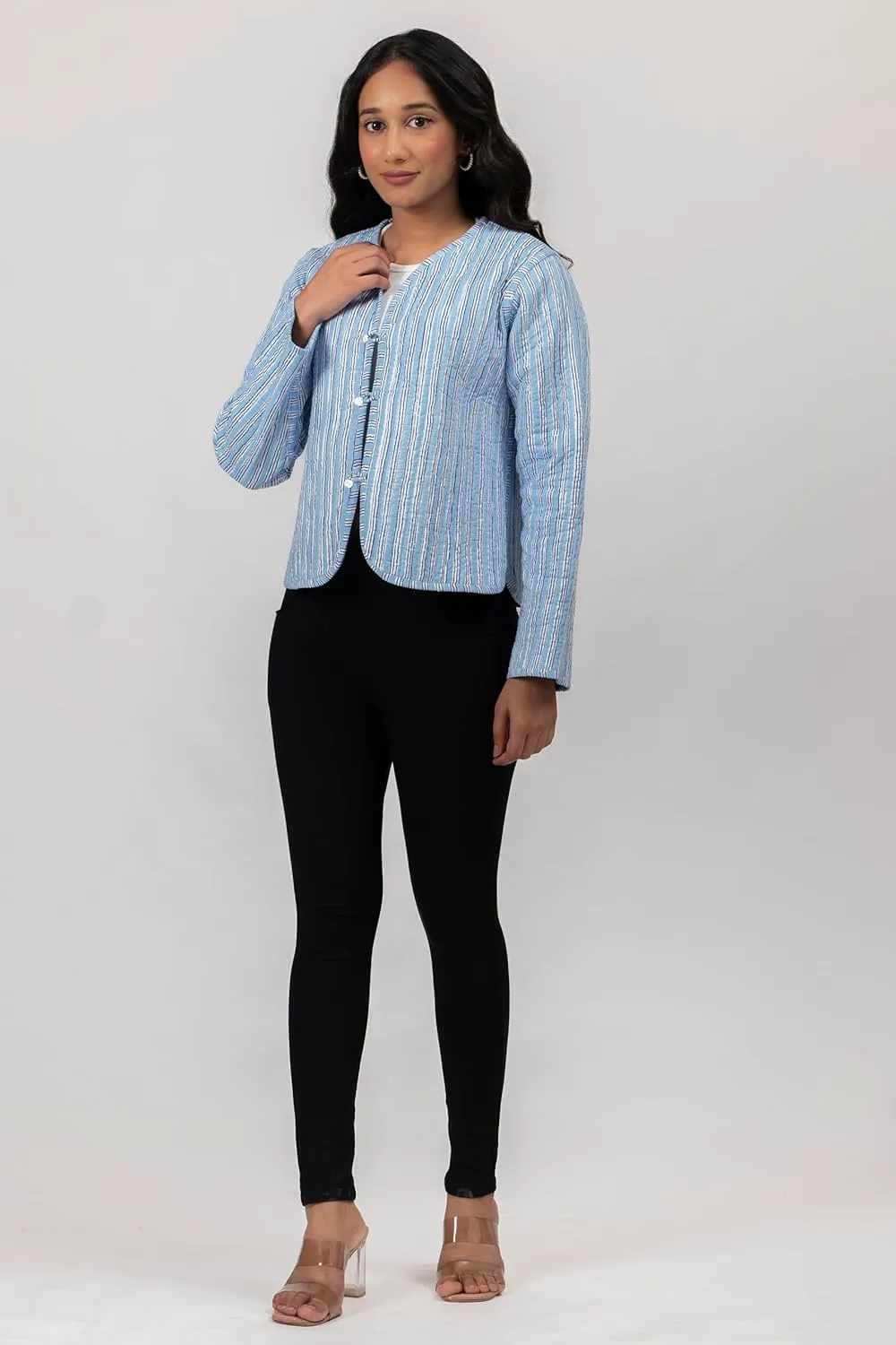 Handmade Quilted Cotton Reversible Lightweight Jacket, Stylish Women's Coat Christmas Gift
