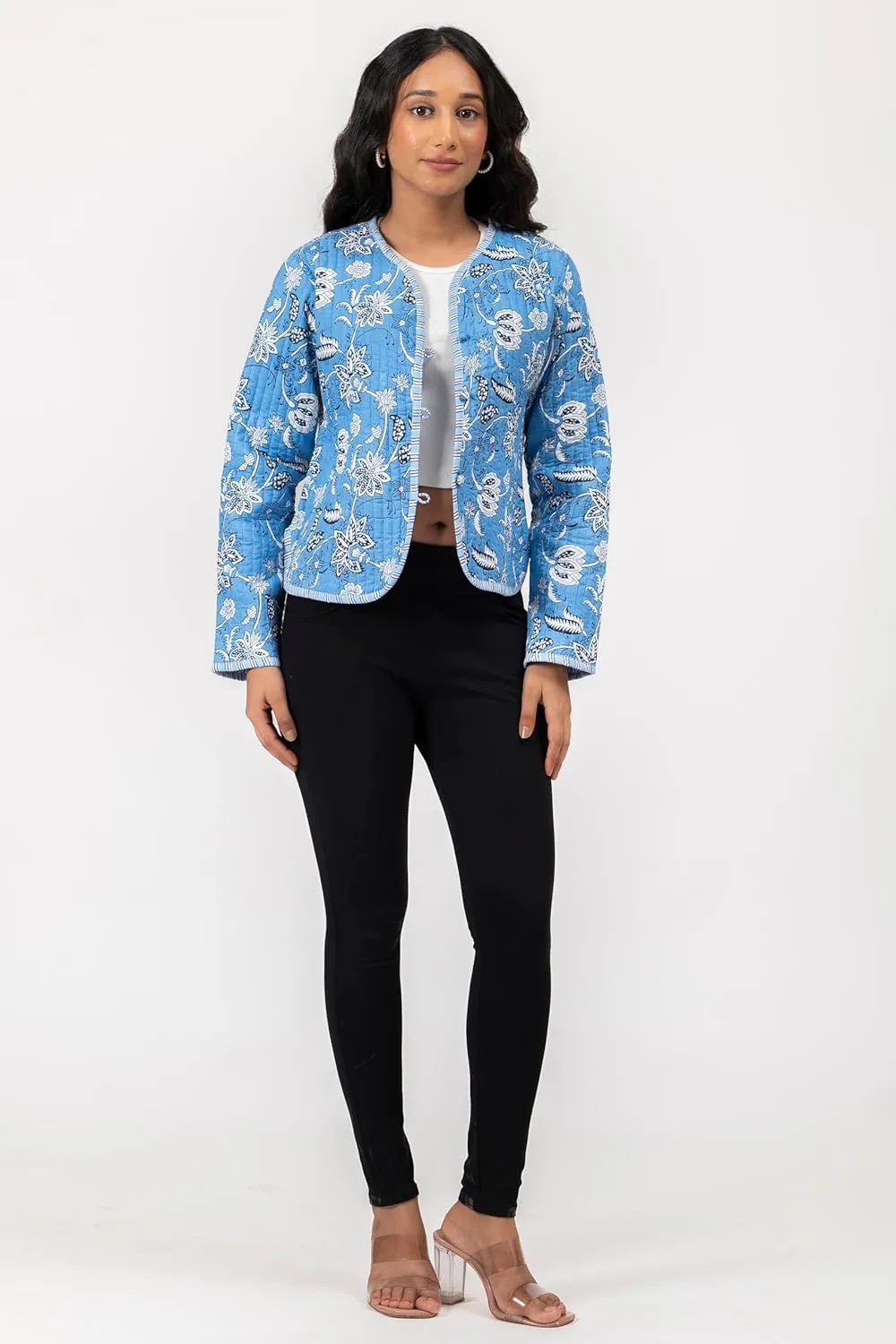 Handmade Quilted Cotton Reversible Lightweight Jacket, Stylish Women's Coat Christmas Gift