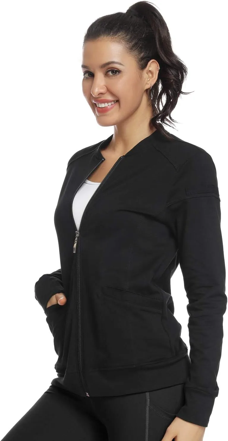 JEYONG Women's Zip Front Warm-Up Jacket