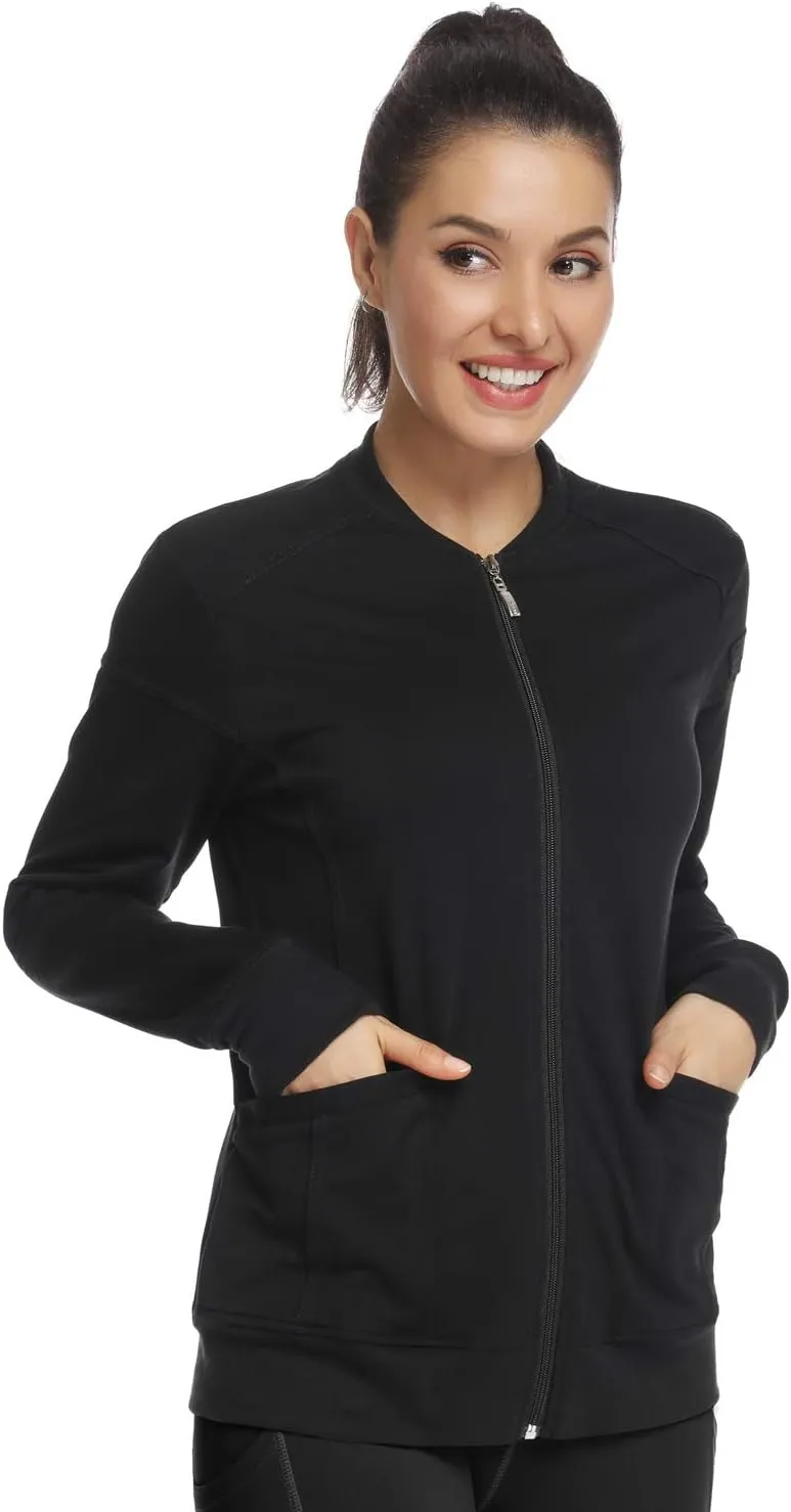 JEYONG Women's Zip Front Warm-Up Jacket
