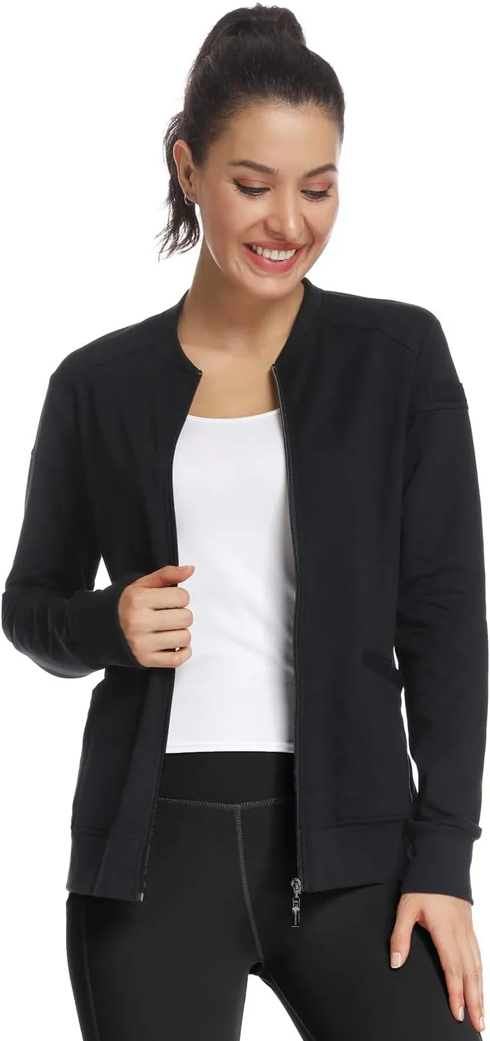 JEYONG Women's Zip Front Warm-Up Jacket