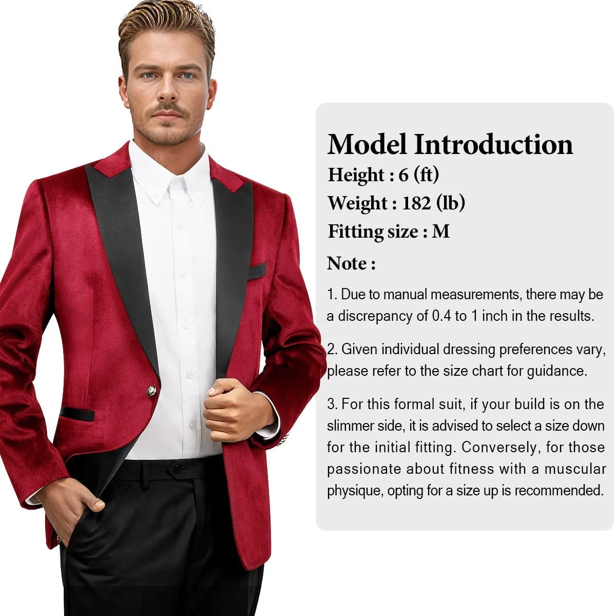Men's Velvet Blazer One Button Casual Tuxedo for Men Blazer Lapel Prom Party Wedding Banquet