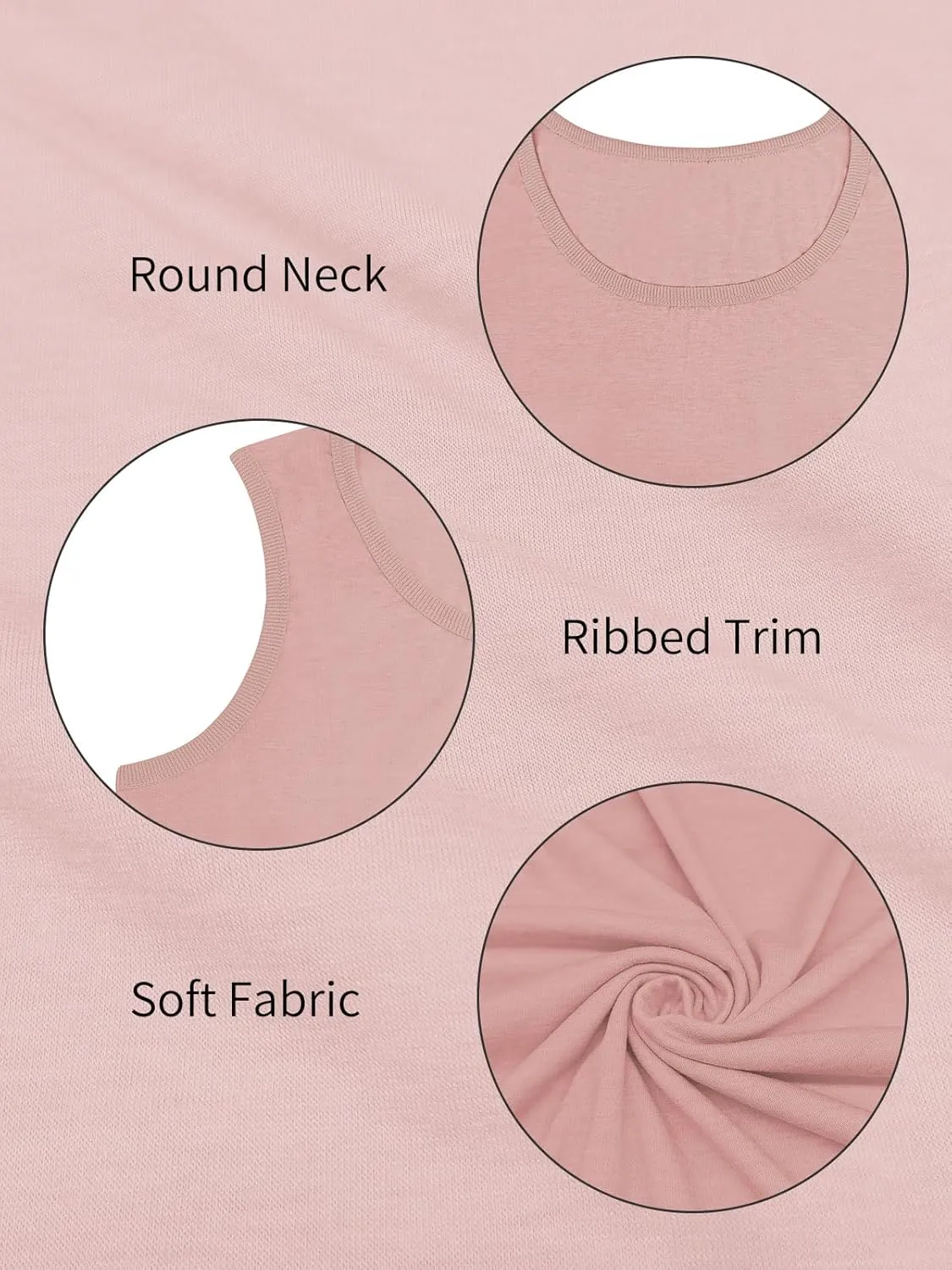 ROSRISS Plus Size Tank Tops for Women Summer Basic Crewneck Tees Soft Cozy Loose Fit Curved Hem Sleeveless Shirts