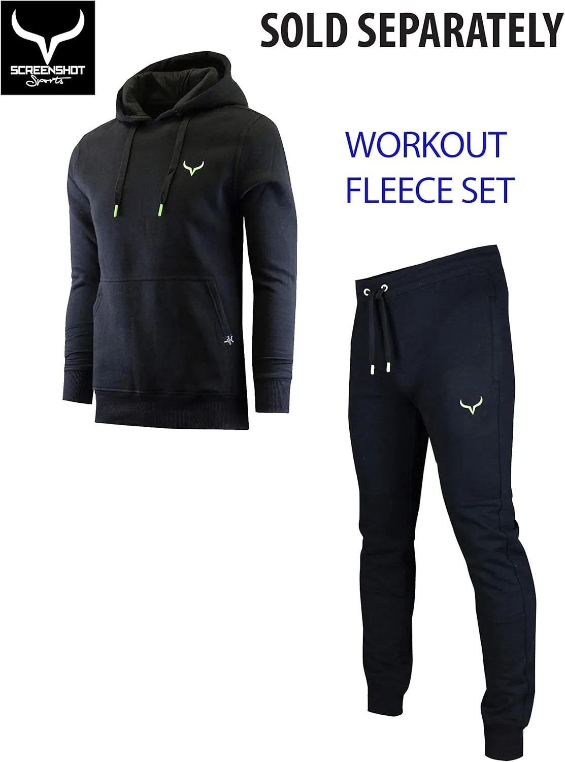 SCREENSHOT Sports Men's Gym Workout Full-Zip Hooded Active Sweatshirt