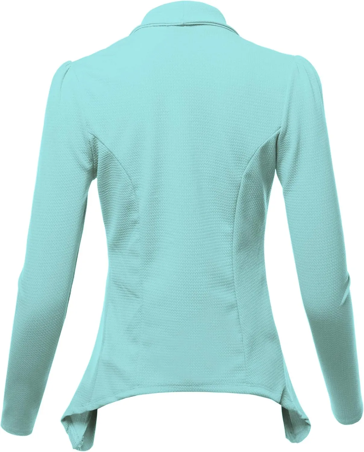 SSOULM Women's Long Sleeve Classic Draped Open Front Lightweight Blazer with Plus Size