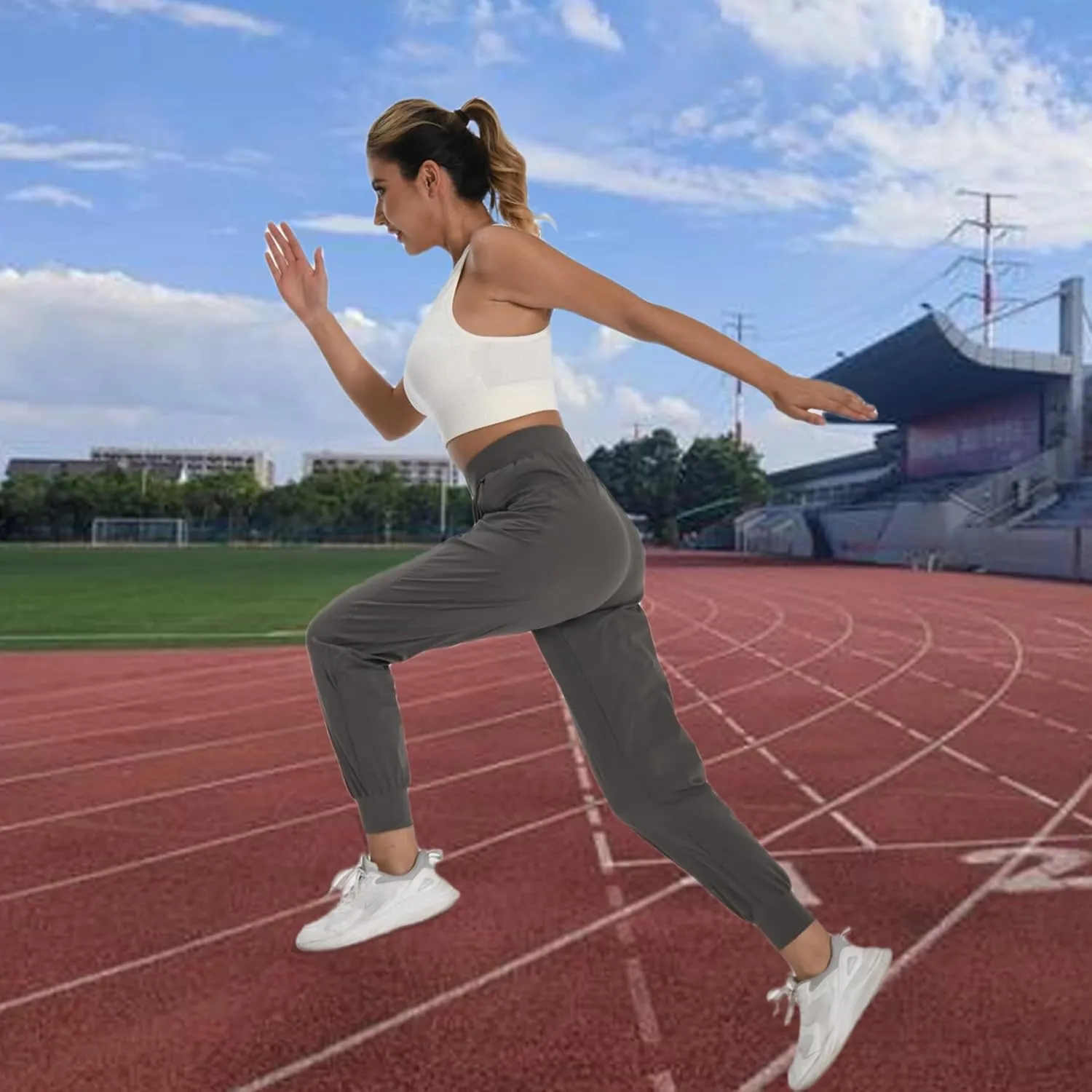 Women Joggers Pants Athletic - Lightweight Quick Dry Soft Track Running Sweatpants with Pockets Workout Lounge