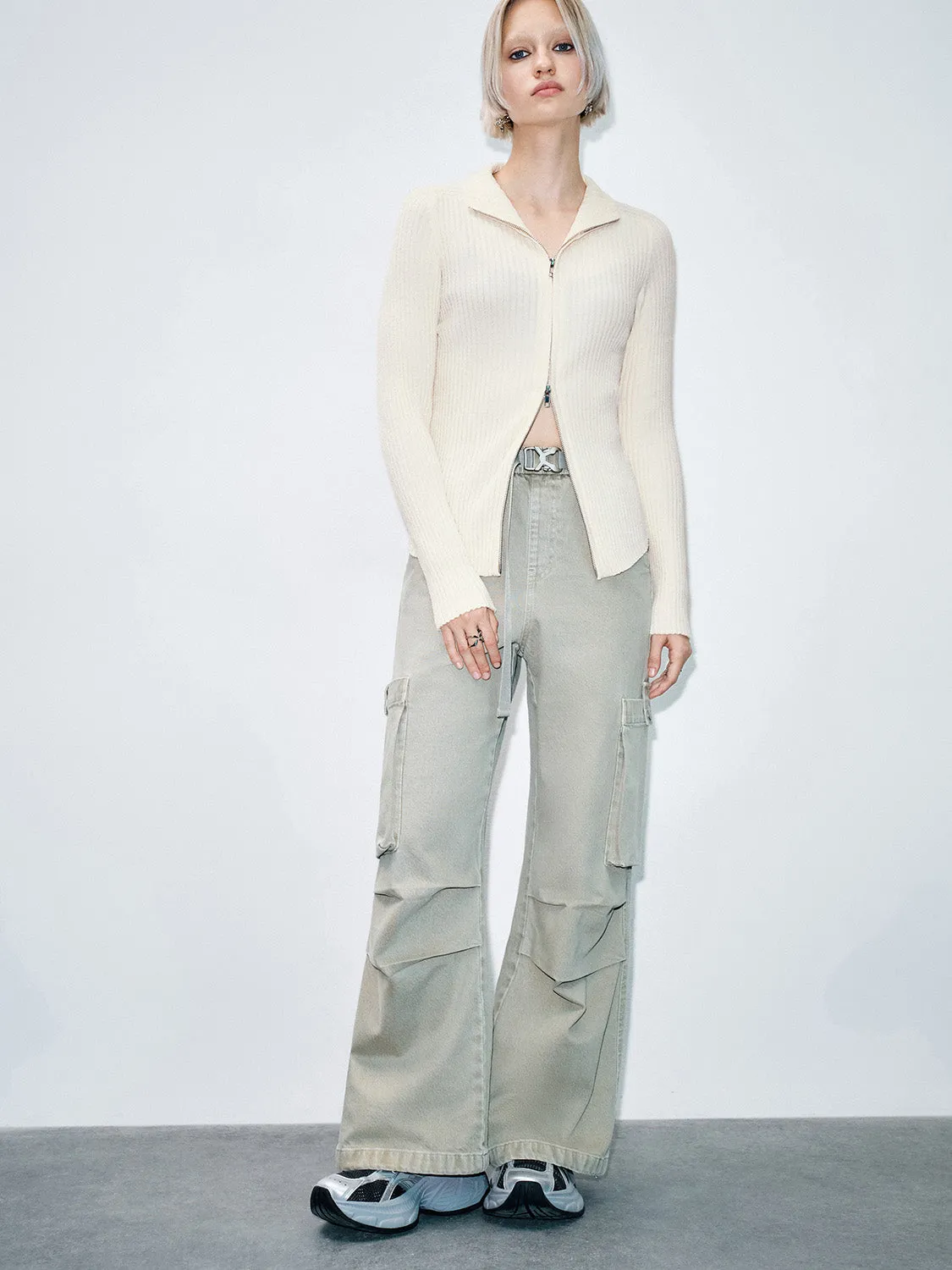 Zip Up Front Knitted Cardigans