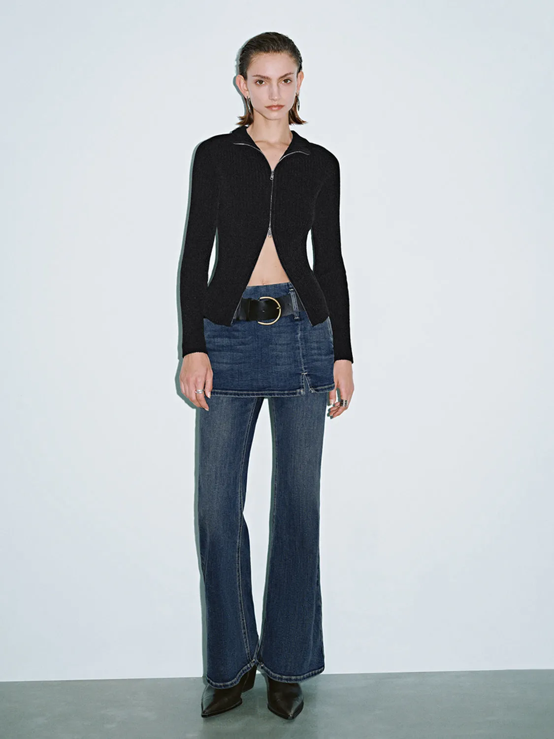 Zip Up Front Knitted Cardigans
